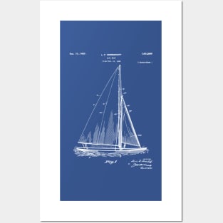 Sailboat Patent - Yacht Art - Blueprint Posters and Art